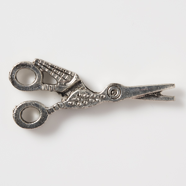 Pewter Charm Scissors With Stork Stef Francis