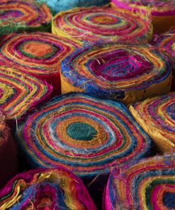 Multicolor Textured Sari Silk Ribbon In Strips