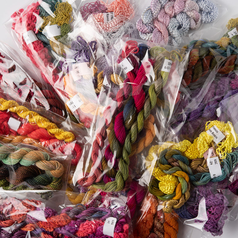 Stef Francis hand dyed yarns, threads, fibres, fabrics and kits